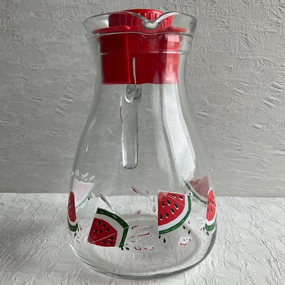 CERVE Italy Vintage Glass Serving Pitcher Juice / Water Carafe Watermelon Decor - Picture 3 of 13